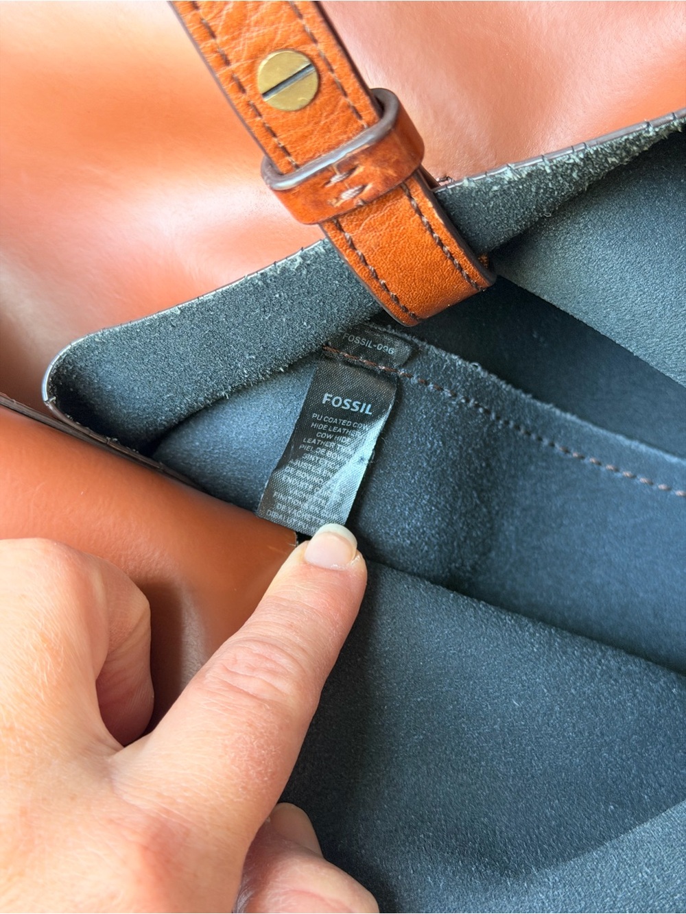 Fossil Leather tote bag - Picture 6 of 7